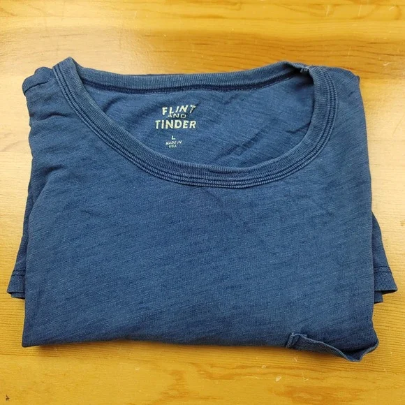 Flint and Tinder Mens Blue Short Sleeve Pocket Tee T-Shirt Made in USA - Picture 8 of 12